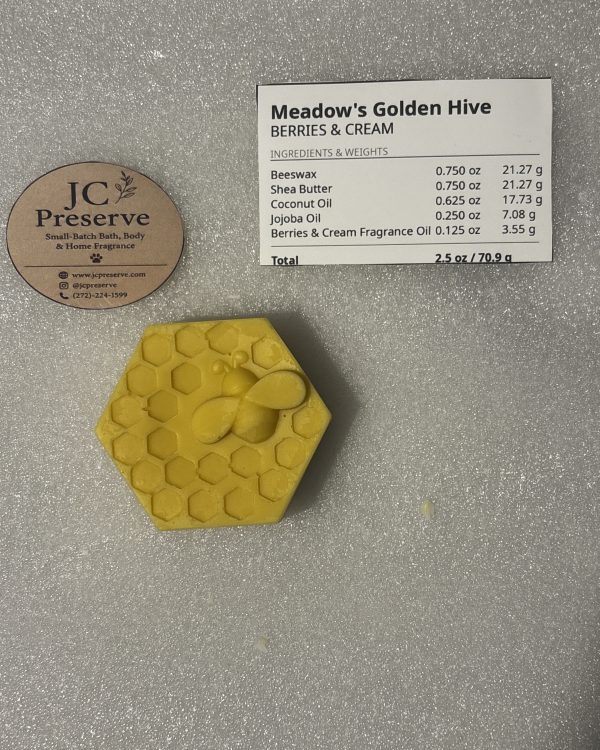 Meadow’s Golden Hive Lotion Bar- Berries & Cream