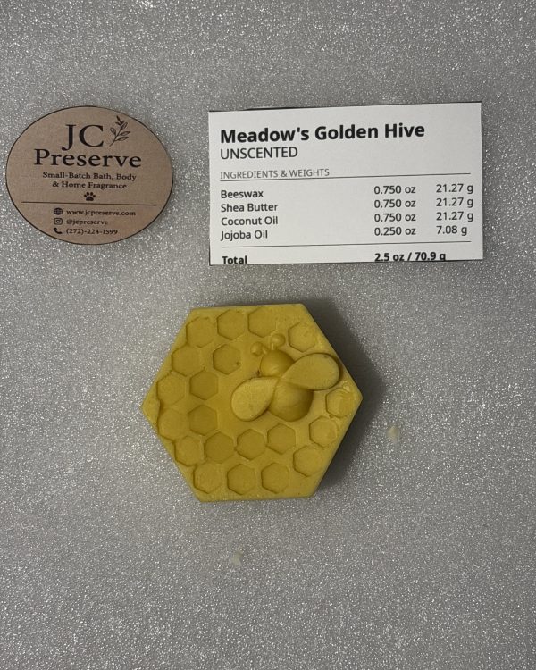 Meadow’s Golden Hive Lotion Bar- Unscented